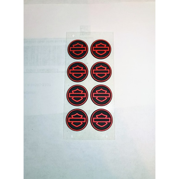 NEW!! 8pk OEM  Harley Davidson Defiance medallion inserts bulk & orange emblem - Picture 2 of 2